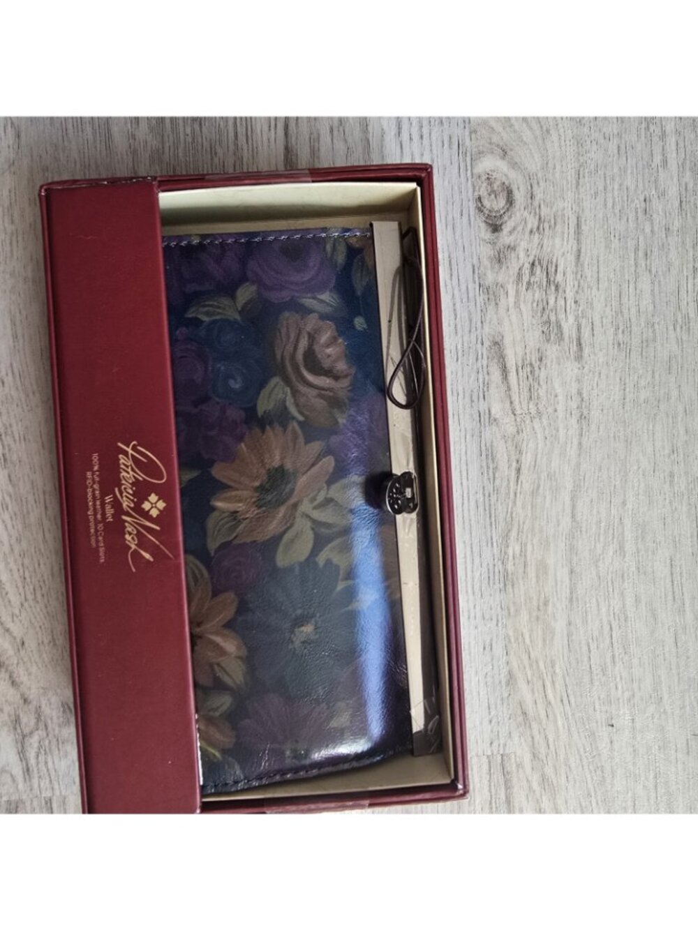Patricia Nash Rustic Cauchy Frame Leather Clutch Wallet Peruvian Painting NWT - Picture 13 of 14